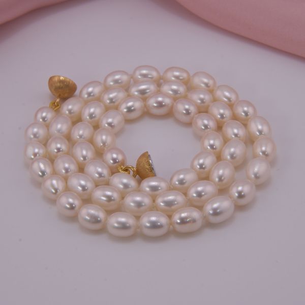 Perlenkette Tropfen weiß